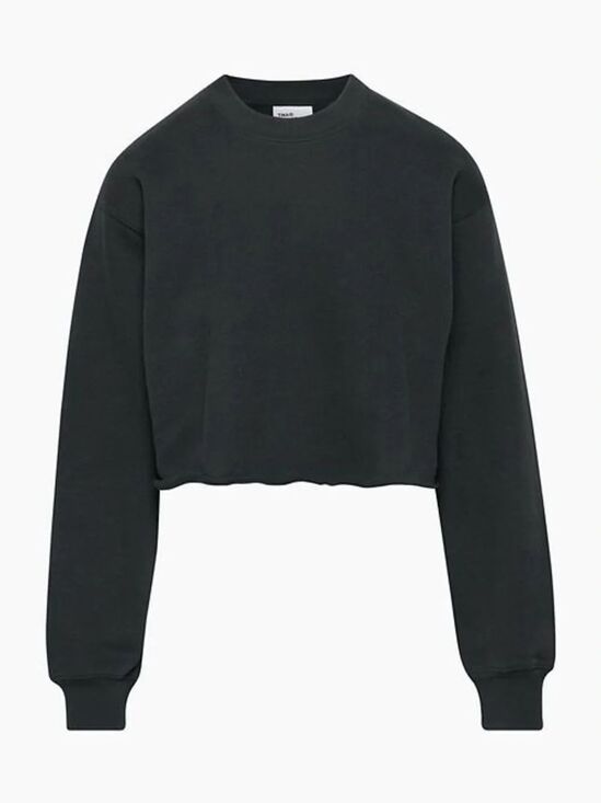 Aritzia Tops - TNA | Cozy Fleece Perfect Cropped Sweatshirt | Black